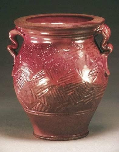 Anagama Fired Urn-Shino glazed