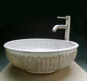 Vessel Sink With Linear Scalloped Design