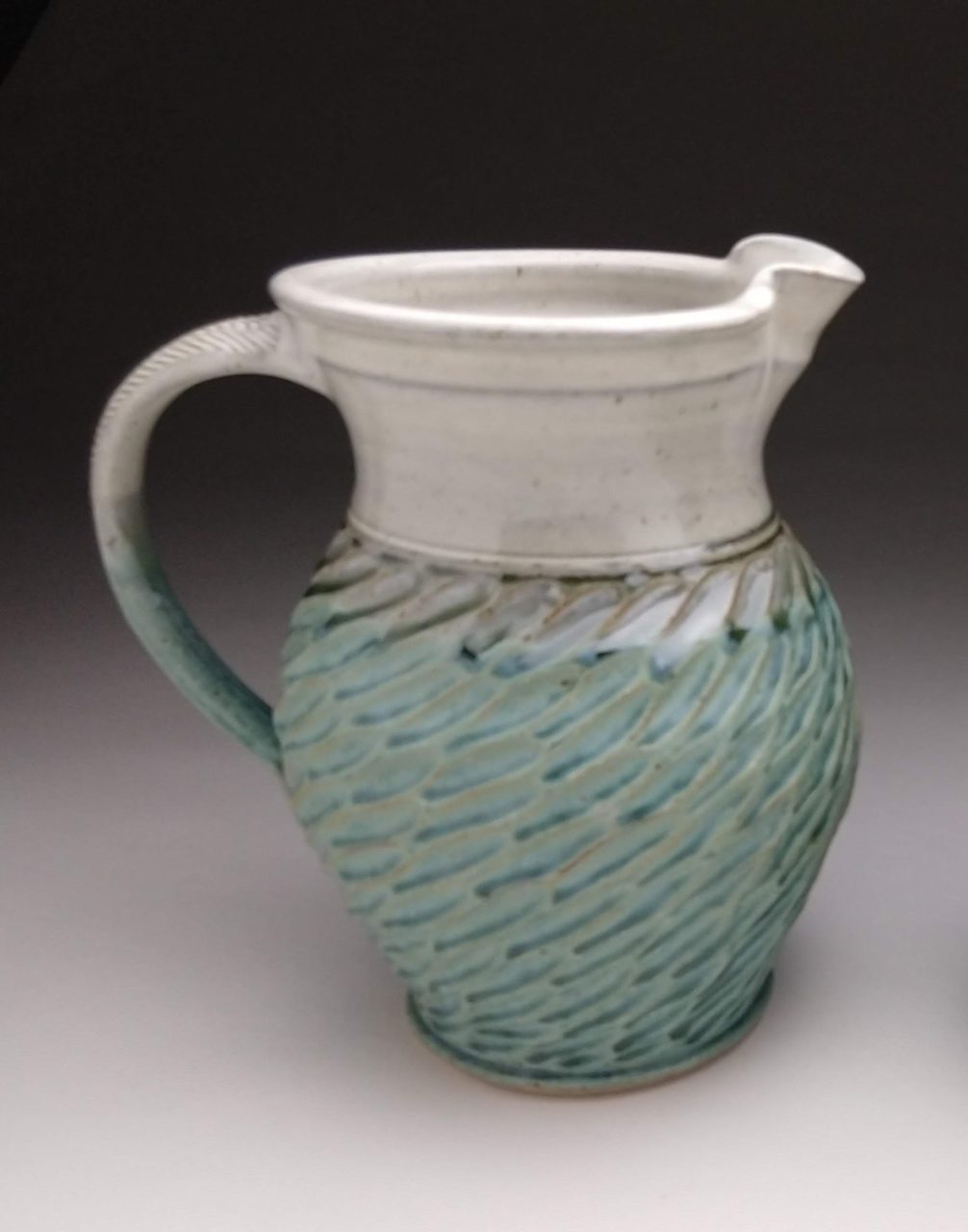2 Quart Pitcher with Carved Design